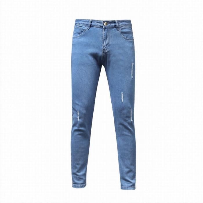 Jeans skinny stretch pour hommes jeans pantalons crayon d'été