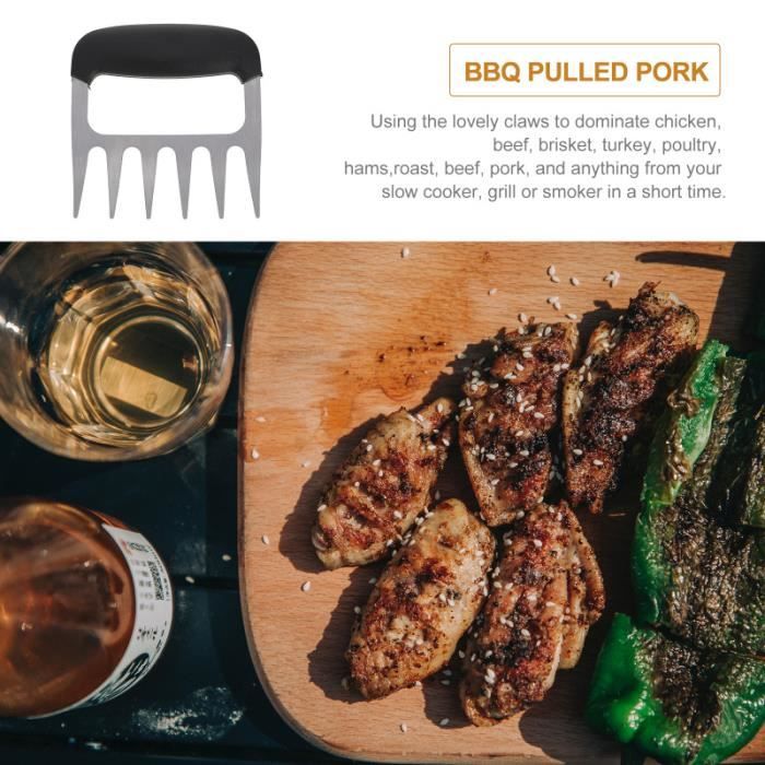 2 pièces fourchettes à viande BBQ utiles griffes de déchiqueteuse à  accessoires de gril alimentaire BARBECUE - Cdiscount Jardin