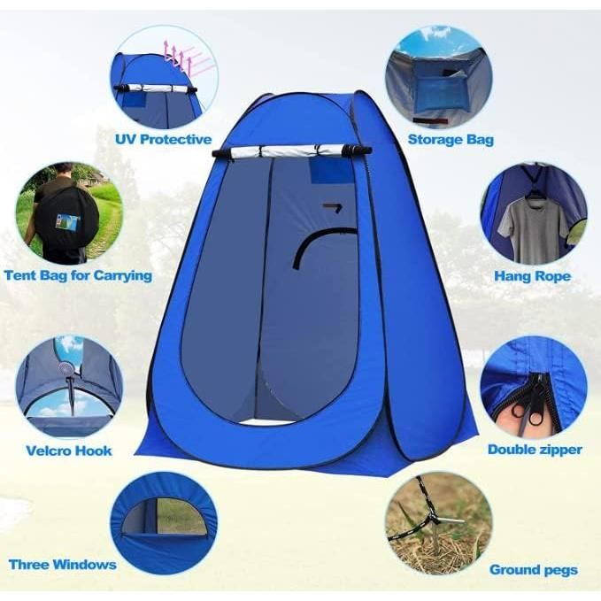 Rhino USA Tente De Douche Et Toilette Pliable Pop-up, Cabine De Changement Instantanée Pour Camping, Plage Ou Extérieur — Légère, Robuste Et Qui Se Monte En 2 Secondes