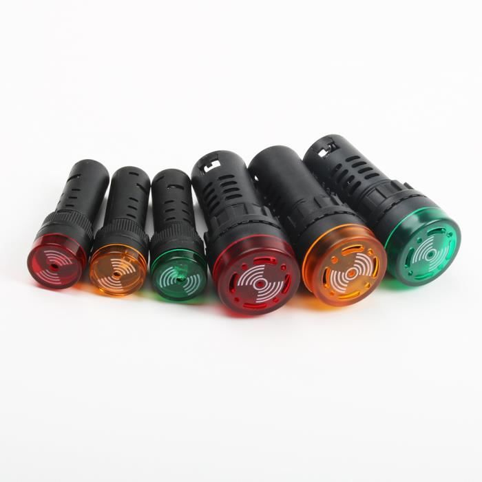 16mm Yellow 24v Flash Signal Rouge LED Actif Buzzer Bip Alarme ...