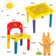 Ensemble Table et Chaises pour Enfants,Multifonctionnelles en Plastique pour Enfant avec Alphabets, Cadeau Educatif pour Enfant-3
