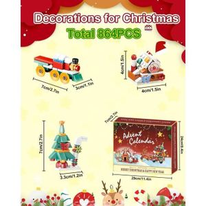 Calendrier De L'Avent Construction – 699 Briques – Train De Noël – 24 Surprises – Dès 6 Ans – Cadeau Familial