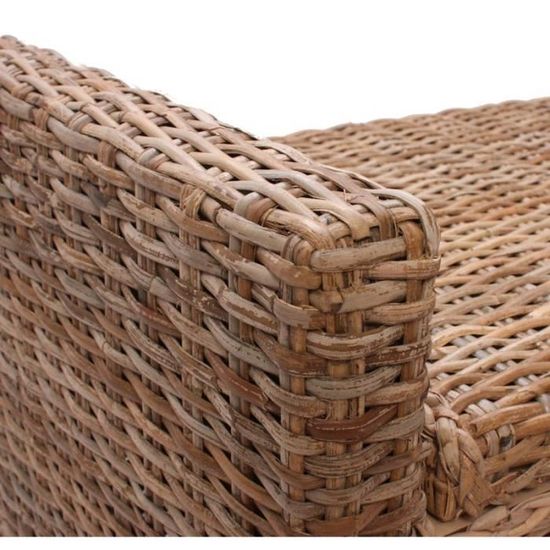 Banc Banquette Coffre De Rangement M92 Rotin Kubu Gris Achat