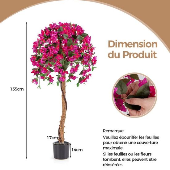 2 Pots De Fleurs Artificielles Rouges - Bonsaï Décoratif, 30 Cm De Haut, Plastique Résistant, Pour Salon, Bureau Ou Chambre - 11