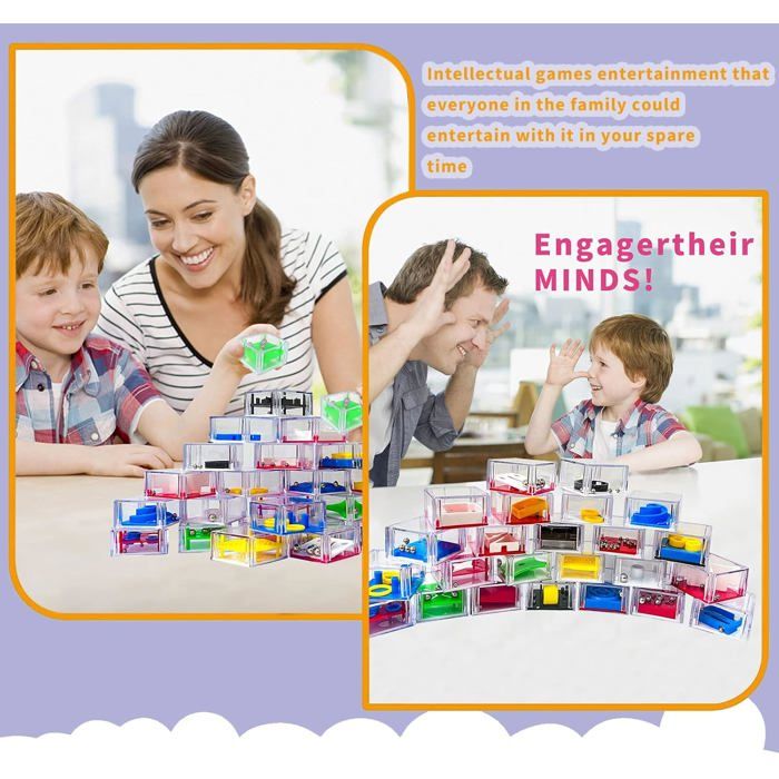 Jeux de Patience pour Enfants, Comius Sharp 24 Pcs Mini Casse-Têtes Casse Tête Cube à Billes Jeux de Patience pour Enfants, Comius Sharp 24 Pcs Mini Casse-Têtes Casse Tête Cube à Billes