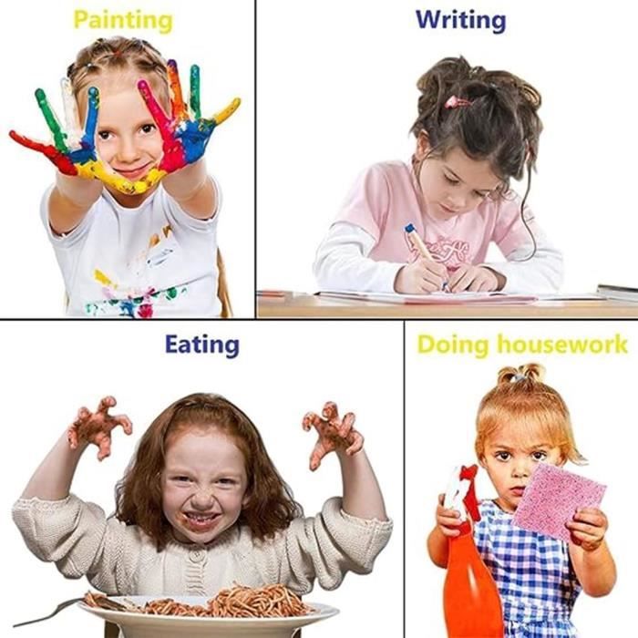 Peinture pour Enfants - Imperméable - avec Manches Longues et Grandes Poches - Tablier pour Enfants - pour Peinture, Dessin, Cuisine, Repas, école