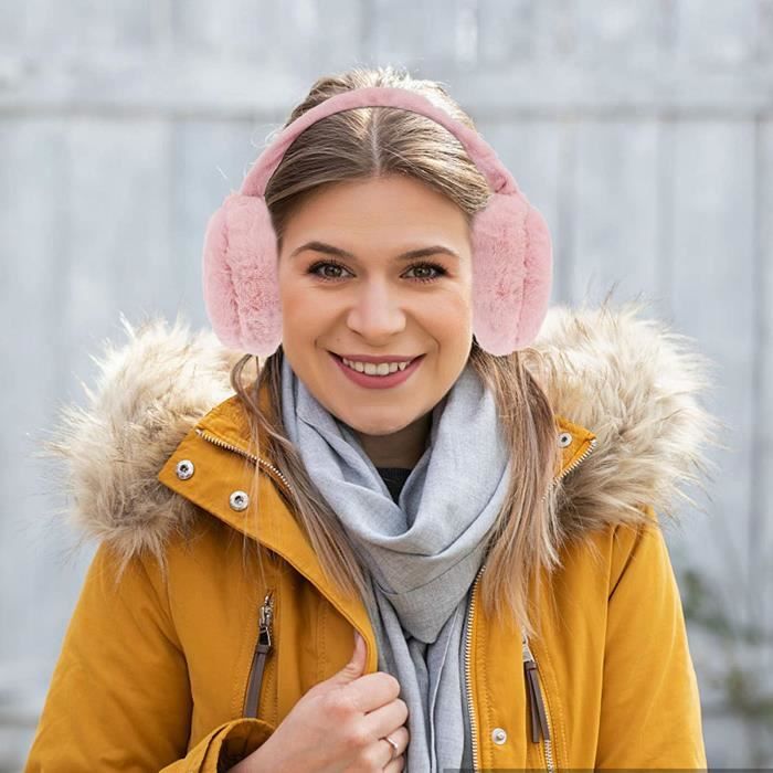 Lot de 2 cache oreilles en fausse fourrure pour femme et fille 123