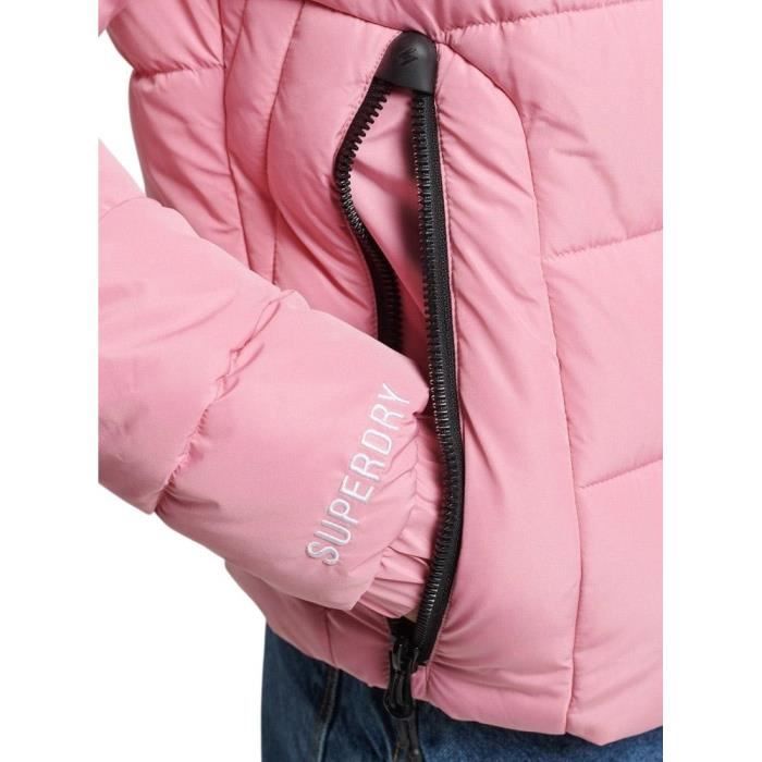 Veste rembourree Superdry Spirit pour Femme Rose Polyester Fermeture eclair Rose Cdiscount Pret a Porter