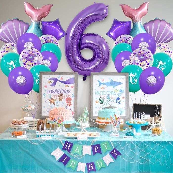 Lot De 9 Décorations Table Sirène Nid D'Abeille - Thème Océan Anniversaire Baby Shower Nid Abeille Sirène Fête