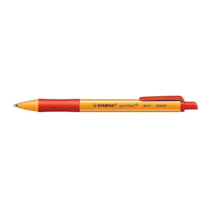 Stylos Bille Rechargeables STABILO Pointball Colorful - Lot De 2, Encre Noire, Corps Biosourcé | 0.5 Mm, écriture Douce, Infalsifiable | Fabriqué En Allemagne