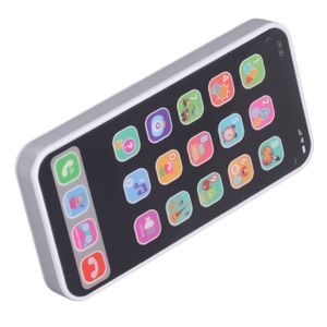 Téléphone Jouet Simulation Téléphone Jouets Éducatifs pour Enfants avec Musique Lumière Cadeau d'Anniversaire pour Enfant Noir