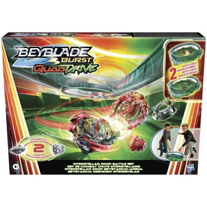 Beyblade Burst QuadDrive Set Combat Cosmic Vector – 2 Toupies 4 En 1, Arène, Lanceurs Et Déviateurs – Dès 8 Ans