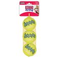 KONG Lot de 3 balles de tennis Air Squeaker M - Pour chien-0