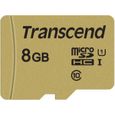 Carte mémoire flash TRANSCEND 8GB UHS-I U1 microSD With Adapter MLC-0