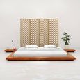Cadre de lit Futon japonais 220 x 320 x 11 cm brun Bois d'acacia massif avec finition à l'huile à la couleur de marron miel-0