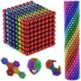 Cube magnétique magique,512 Billes 5mm magique Buckyballs , 8 couleurs Boules Aimantées, Jouets de bricolage-0