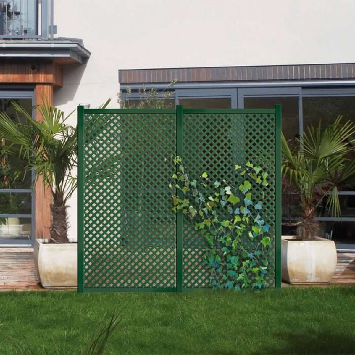 Treillis Décoratif Privat 1 x 2 m Vert Cdiscount Jardin
