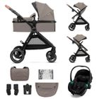 Poussette combinée 3-en-1 Kinderkraft ESME PRO, siège auto MINK PRO 2 i-Size inclus, roues TPE increvables, pliage compact, Beige