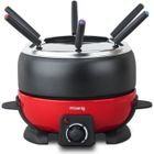 Appareil à fondue HKOENIG - ALP1800 - Jusqu'à 6 personnes - Capacité 2L - Thermostat réglable jusqu'à 190°C - 800W - Rouge/Noir