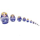 POUPÉES RUSSES 10 PIÈCES BLEU BLANC MATRIOCHKA PEINTE A LA MAIN PAR ROUSANOVA POUPÉES RUSSES 10 PIÈCES BLEU BLANC MATRIOCHKA PEINTE A LA MAIN PAR ROUSANOVA