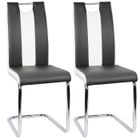 Lot de 2 chaises JEOBEST noires et blanches - Dossier ergonomique - Style contemporain et design