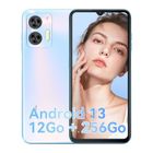 OUKITEL C35 Smartphone Téléphone Portable 12Go + 256Go Écran HD+ 6.56" Caméra 50MP+8MP 5150mAh Android 13 GPS Dual SIM 4G - Bleu