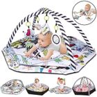 APOLUX Tapis D'Eveil Bébé Évolutif 6 En 1 - 96x102x57cm Tapis de Jeu Bébé - 4 Jouets Sensoriels, 20 Balles, Arche Jouet Réglable
