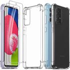 SENSBUN Coque pour Samsung Galaxy A52S - A52 + 2 Pièces Verre Trempé Protection écran Transparent Silicone Antichoc Bumper Anti-Rayures