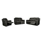 VENTE-UNIQUE Canapés 3 places 2 places et un fauteuil relax EVASION en cuir - Noir