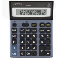 ACROPAQ - Calculatrice de bureau, à grosses touches - Écran LCD 12 chiffres - Gris