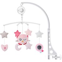 Mobile musical pour berceau avec jouets rotatifs suspendus décoration de lit pour bébé pour bébés garçons filles（Owl）