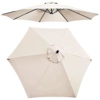 Toile de remplacement pour parasol 2.7m - Résistante aux déchirures - Blanc
