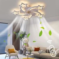 Silencieux Ventilateur de Plafond avec Telecommande et lumiere, Moderne LED Ventilateur Dimmable Plafonnier avec App Télécomma[1027]