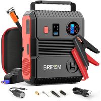 BRPOM Booster Batterie 3000A 24000mAh, 150PSI Gonfleur Pneus Voiture, 12V Démarreur de Voiture Portable, Jump Starter pour