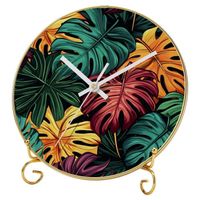 HORLOGE Horloge murale élégante de style feuilles de palmier, montre moderne 88