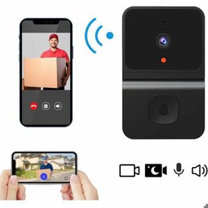 SONNETTE - CARILLON Caméra de sonnette intelligente sans fil, caméra de sonnette vidéo WiFi avec audio bidirectionnel, vision nocturne, stockage cloud