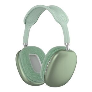 CASQUE - ÉCOUTEURS vert-Casque d'écoute sans fil Bluetooth P9, de hau
