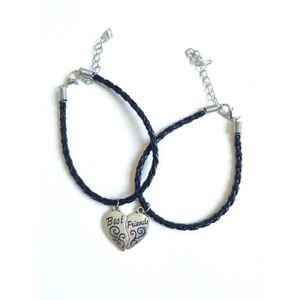 BFF MOT Meilleurs amis Ouverture forme de coeur pendentif collier pendentif pour femmes pour Teen pendentif en argent
