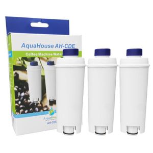 FILTRE POUR CARAFE 3x AquaHouse Filtre compatible pour Cartouche filtrante DeLonghi DLSC002, SER3017, 5513292811, convient aux machines à café expresso