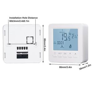 THERMOSTAT D'AMBIANCE Thermostat sans fil programmable CIKONIELF pour chauffage par le sol et chaudières à gaz avec mode vacances