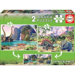 PUZZLE Puzzle Animaux - EDUCA - 2x100 DINO WORLD - 7 ans et plus - 200 pièces