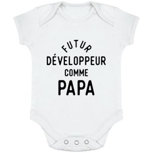 BODY body bébé | Cadeau imprimé en France | 100% coton | Futur développeur comme papa