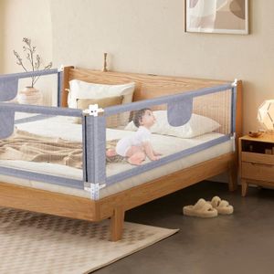 BARRIÈRE DE LIT BÉBÉ QUIIENCLEE Barrière de lit bébé - 180 cm - gris - 