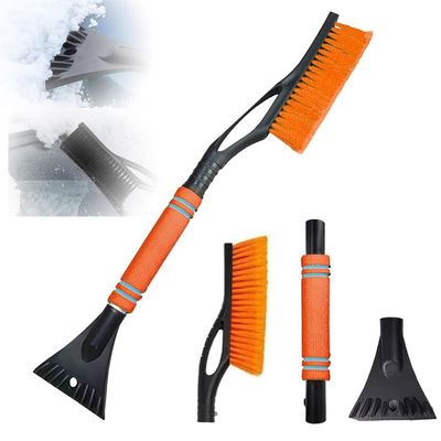 Grattoir à Glace Et Brosse à Neige 2 En 1 Rétractable - Longueur 53-70 Cm, Poignée Confort, Noir