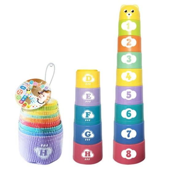 Tasses De Bain Empilables Bébé - 7 Pièces En Silicone, Colorées, Pour Développer La Coordination Main-Œil