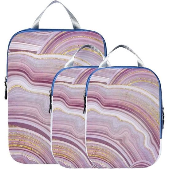 Lot De 4 Cubes D'Emballage De Voyage Pour Valise, Violet, Lavande