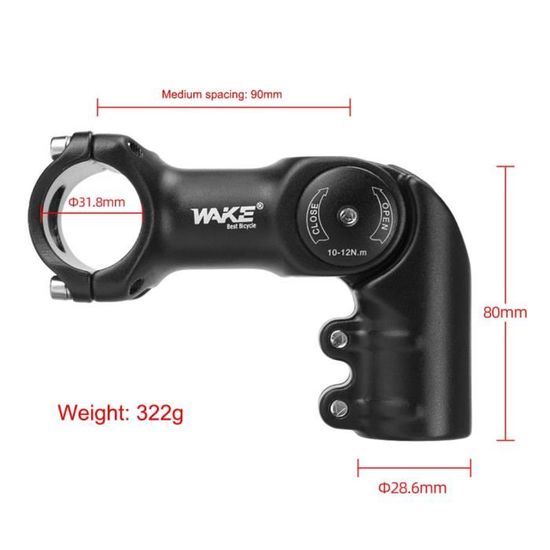 Potence De Vélo En Alliage Aluminium – Noir – Universelle – NEUVE