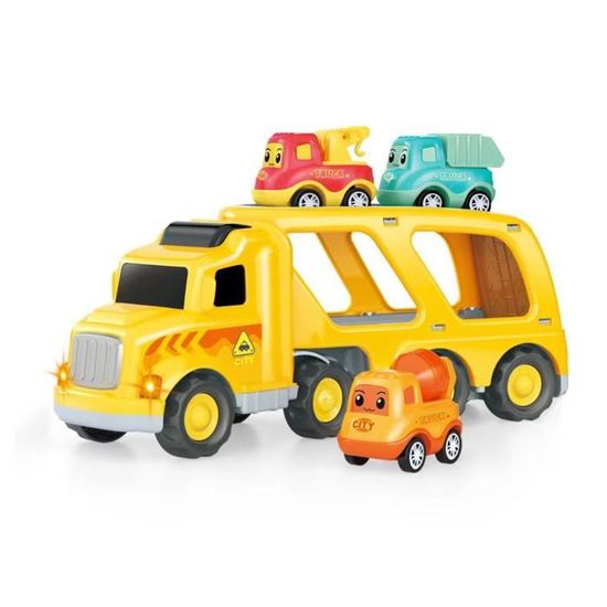 Camion Transporteur Dinosaure Jouet Avec 8 Voitures De Course - Jouet Transformable 3 En 1 Pour Enfants