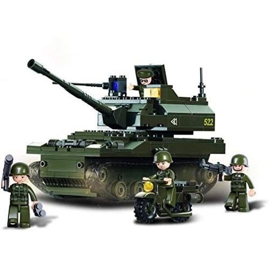 Jeu de construction - SLUBAN - Tank Char Moto - 258 pièces - Compatible