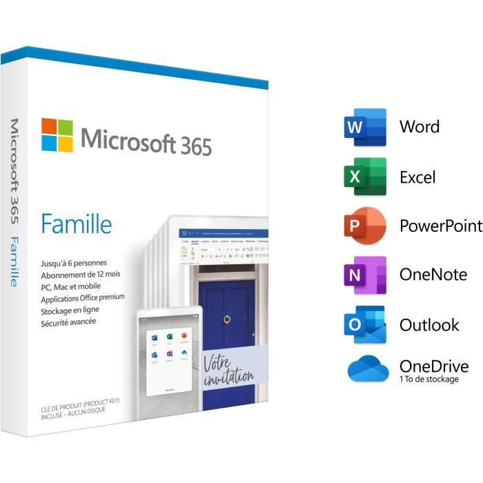 Logiciel de bureautique Microsoft 365 Famille